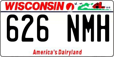 WI license plate 626NMH
