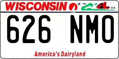WI license plate 626NMO