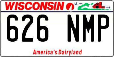 WI license plate 626NMP