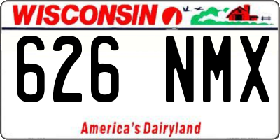 WI license plate 626NMX