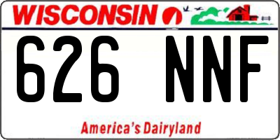 WI license plate 626NNF