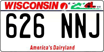 WI license plate 626NNJ