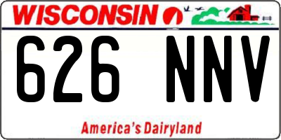 WI license plate 626NNV