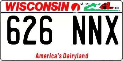 WI license plate 626NNX