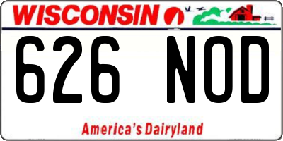 WI license plate 626NOD