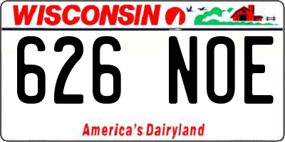 WI license plate 626NOE