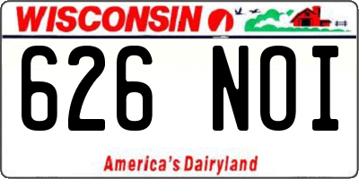 WI license plate 626NOI
