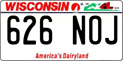 WI license plate 626NOJ
