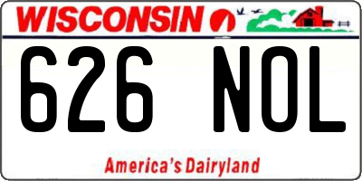 WI license plate 626NOL