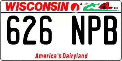 WI license plate 626NPB