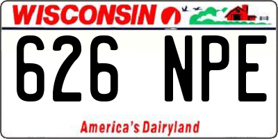 WI license plate 626NPE