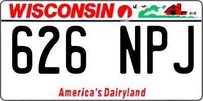 WI license plate 626NPJ