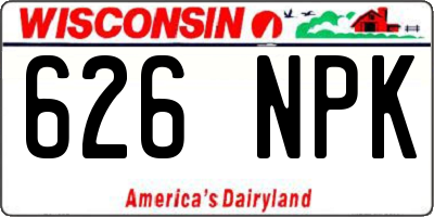 WI license plate 626NPK