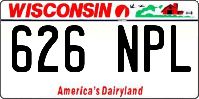 WI license plate 626NPL