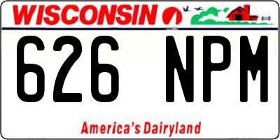 WI license plate 626NPM