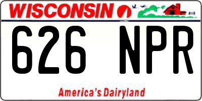 WI license plate 626NPR