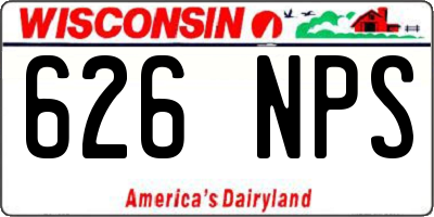 WI license plate 626NPS
