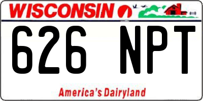 WI license plate 626NPT