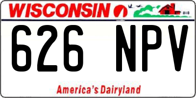 WI license plate 626NPV