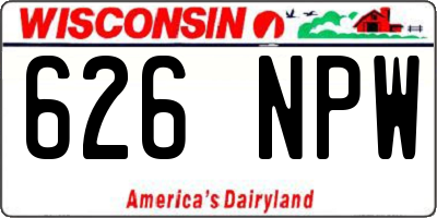 WI license plate 626NPW