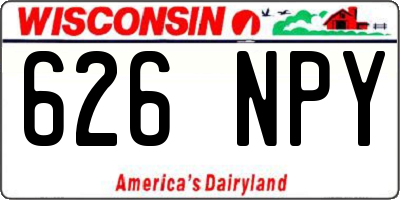 WI license plate 626NPY