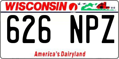 WI license plate 626NPZ