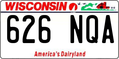 WI license plate 626NQA