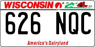 WI license plate 626NQC