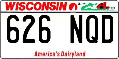 WI license plate 626NQD