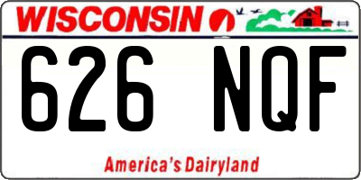WI license plate 626NQF