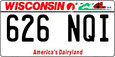 WI license plate 626NQI