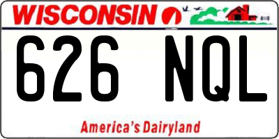 WI license plate 626NQL