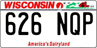WI license plate 626NQP