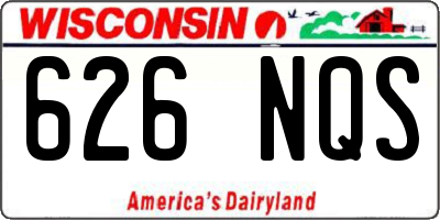 WI license plate 626NQS