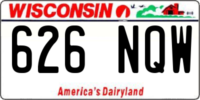 WI license plate 626NQW