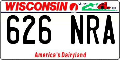WI license plate 626NRA