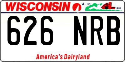WI license plate 626NRB