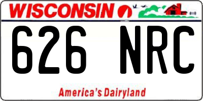 WI license plate 626NRC
