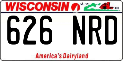 WI license plate 626NRD