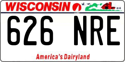 WI license plate 626NRE