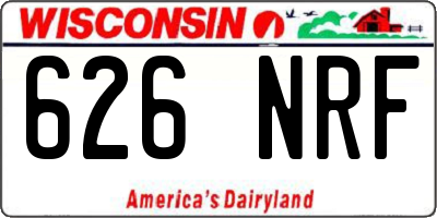 WI license plate 626NRF