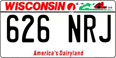 WI license plate 626NRJ