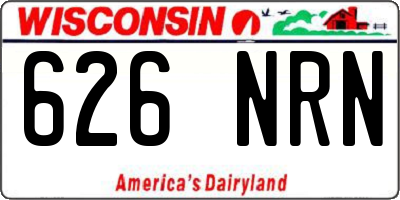 WI license plate 626NRN