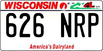 WI license plate 626NRP