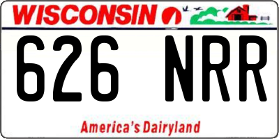 WI license plate 626NRR