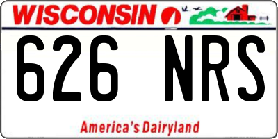WI license plate 626NRS