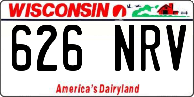 WI license plate 626NRV
