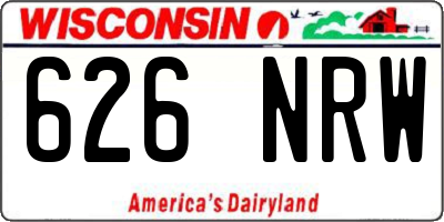 WI license plate 626NRW