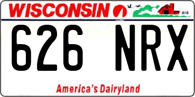 WI license plate 626NRX