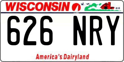WI license plate 626NRY